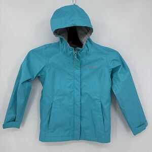 Columbia Girls OMNI-TECH Waterproof Rain Jacket Size Small  7 8 Hood Windbreaker